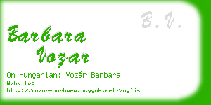 barbara vozar business card