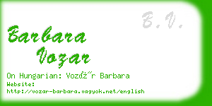 barbara vozar business card